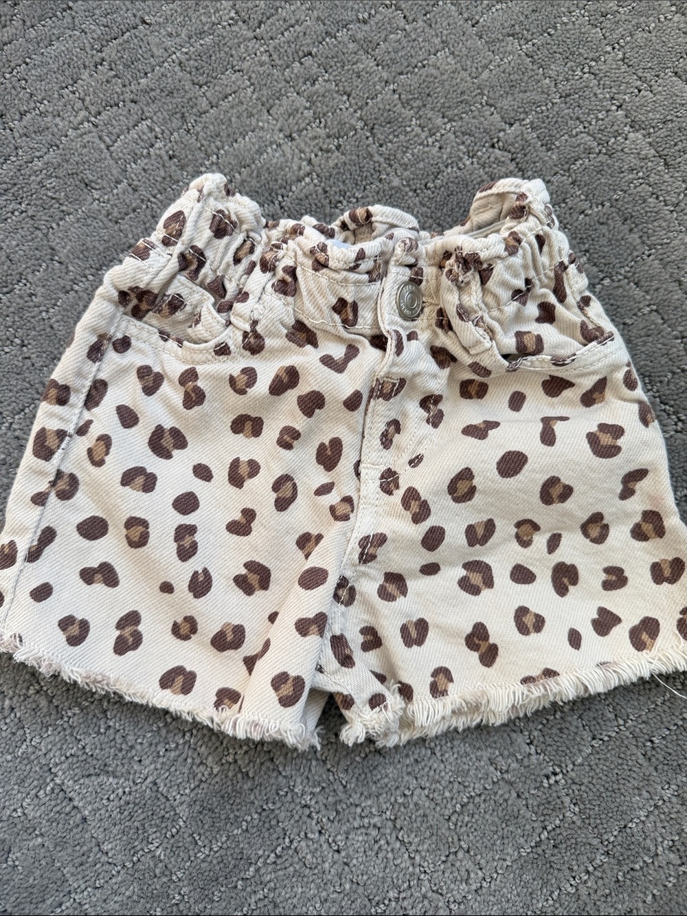 Zara Cream Shorts with Brown Leopard Spots